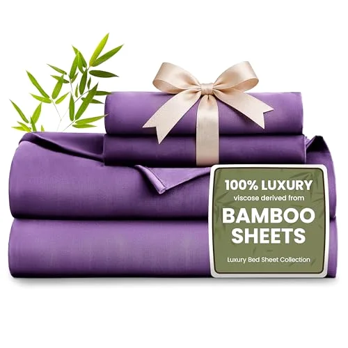 Love's Cabin Bamboo Rayon Sheet Set in Purple