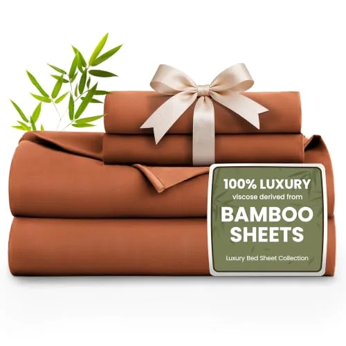 Love's Cabin Bamboo Rayon Sheet Set in Burnt Orange