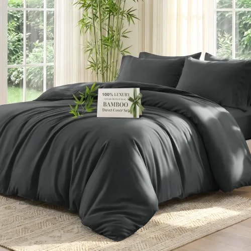 Love's Cabin Duvet Cover Set in Dark Grey