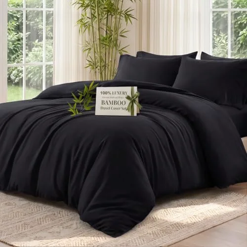 Love's Cabin Duvet Cover Set in Black
