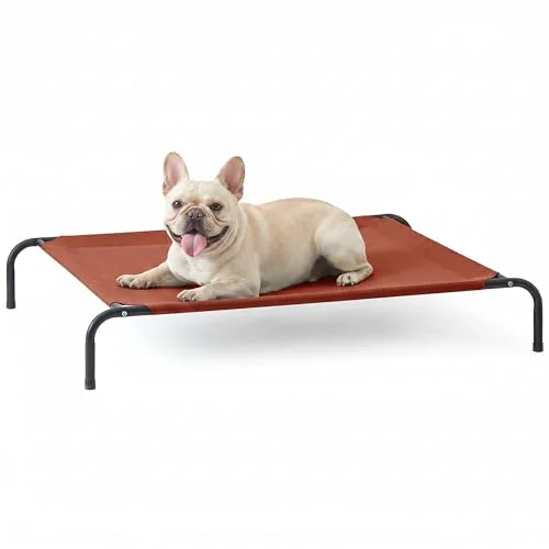 Love's Cabin Elevated Cooling Dog Bed in Terracotta