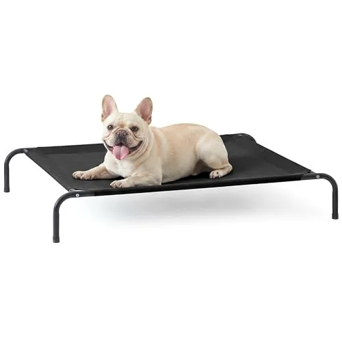 Love's Cabin Elevated Cooling Dog Bed in Black