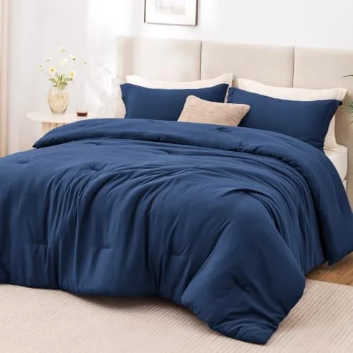 Love's Cabin Prewashed Comforter Set in Dark Blue