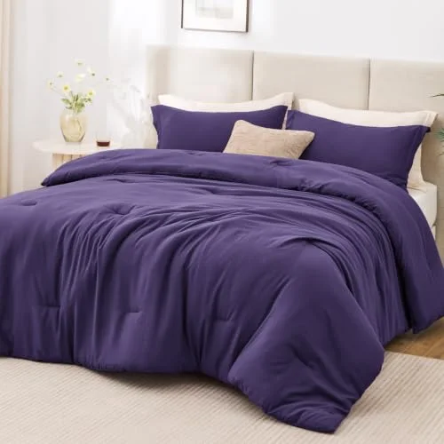Love's Cabin Prewashed Comforter Set in Purple
