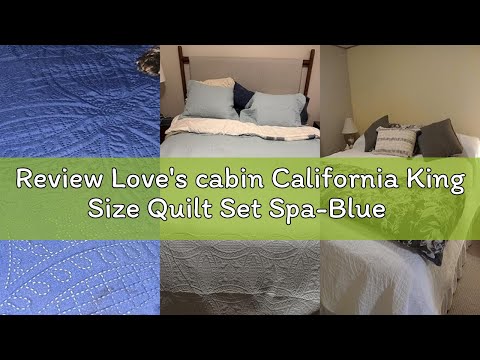 A California king summer quilt set, reviewed on camera